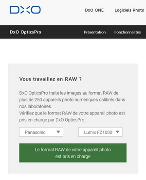 DxO Labs - Support du format RAW du FZ1000