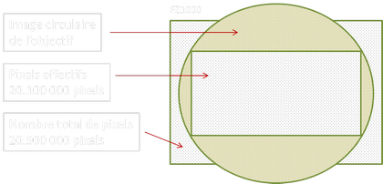 Pixels effectifs et nombre total de pixels