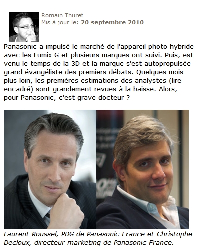 3 questions &agrave; Panasonic - source : Les num&eacute;riques